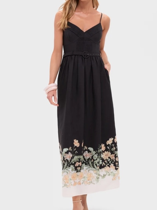 En Saison Dresses & Skirts - En Saison Black Ginger Olive Iris Midi Dress Medium